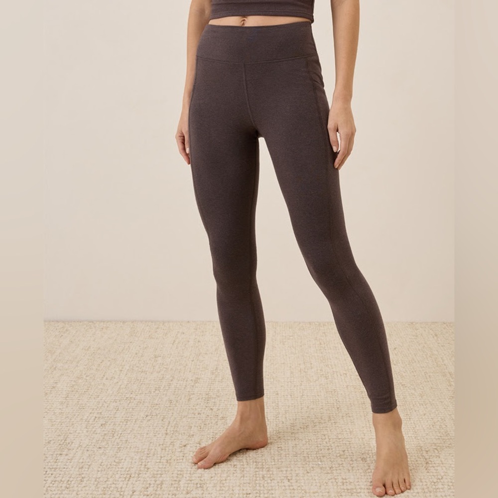 Pact Organic On The Go-To Pocket Leggings Chocolate Heather Brown Size 2XL EUC